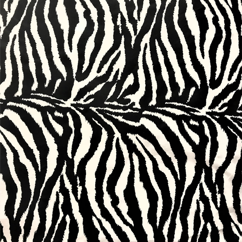 Black/White Zebra Poly Cotton Fabric - Black/White Zebra Print, 59/60" Width (1 Yard)
