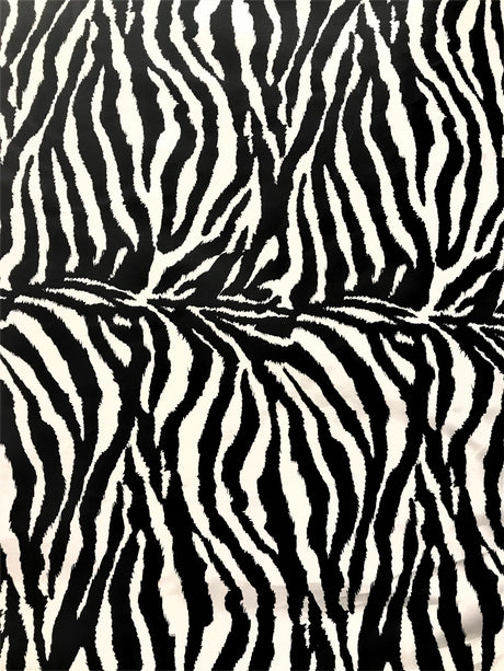 Black/White Zebra Poly Cotton Fabric - Black/White Zebra Print, 59/60" Width (1 Yard)