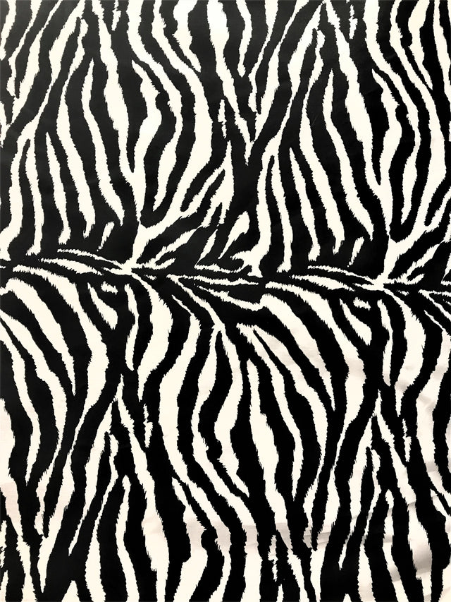 Black/White Zebra Poly Cotton Fabric - Black/White Zebra Print, 59/60" Width (1 Yard)