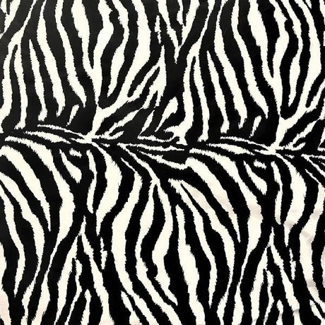 Cow Or Zebra Print Poly Cotton Fabric - Black/White, Brown/White, Zebra Animal Print, 58/60" Width