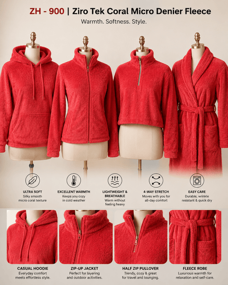 Micro Coral Fleece Ziro Tek Coral