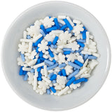 DecoPac Winter Frost Sprinkle Mix Quinsn Jimmies Sprinkles 24 oz. handheld container