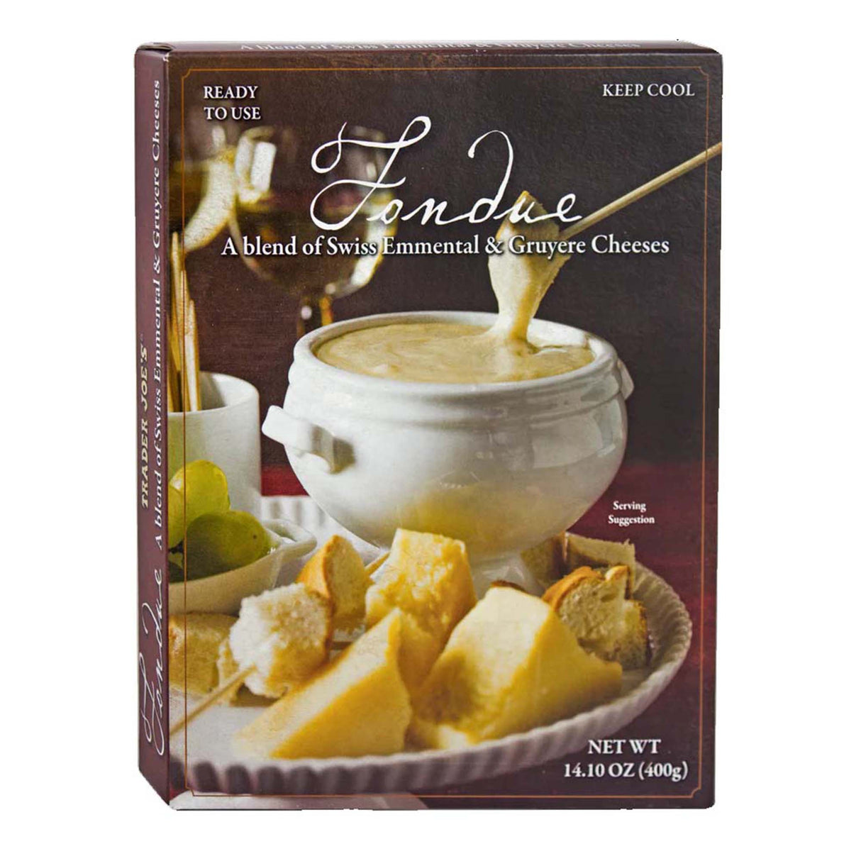 Trader Joe’s Fondue – Creamy Swiss Emmental & Gruyere Cheese Blend with White Wine & Kirsch