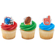 Football Assortment Helmet, #1 Fan and Football with Goal Cupcake Rings set of 144