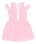 Girl Stripe Dress Cotton Fabric - Pink Stripes, Girls Dress, Sizes 2-7 (1 Piece)