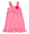 Girl Cotton Stripe Dress - Pink And Red Stripe, Girls Dress, Sizes 2-7 (1 Piece)