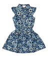 Girl Printed Denim Dress - Blue, Printed, 2-14 (1 Piece)