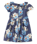 Denim Dress With Bow Denim Fabric - Fern, Magnolia, Daisy, Girls Dress, Sizes 2-8 (1 Piece)