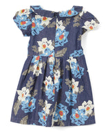 Denim Dress With Bow Denim Fabric - Fern, Magnolia, Daisy, Girls Dress, Sizes 2-8 (1 Piece)