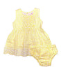 Baby Flower Embroidery Dress - 100 Percent Cotton Fabric, Embroidery, Yellow/Red, Sleeveless Dress & Bloomers, 6M/9M-24M (1 Set)