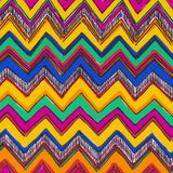 Printed Spandex Chevron Multi Bright