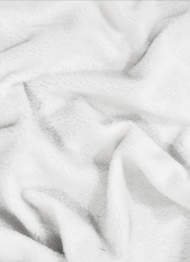 Sherpa Faux Fur Fabric White Sold By The Yard