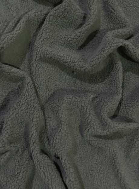 Gray Sherpa Faux Fur Fabric by the Yard