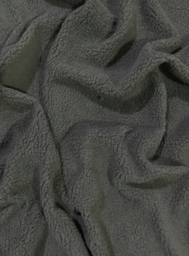Gray Sherpa Faux Fur Fabric by the Yard