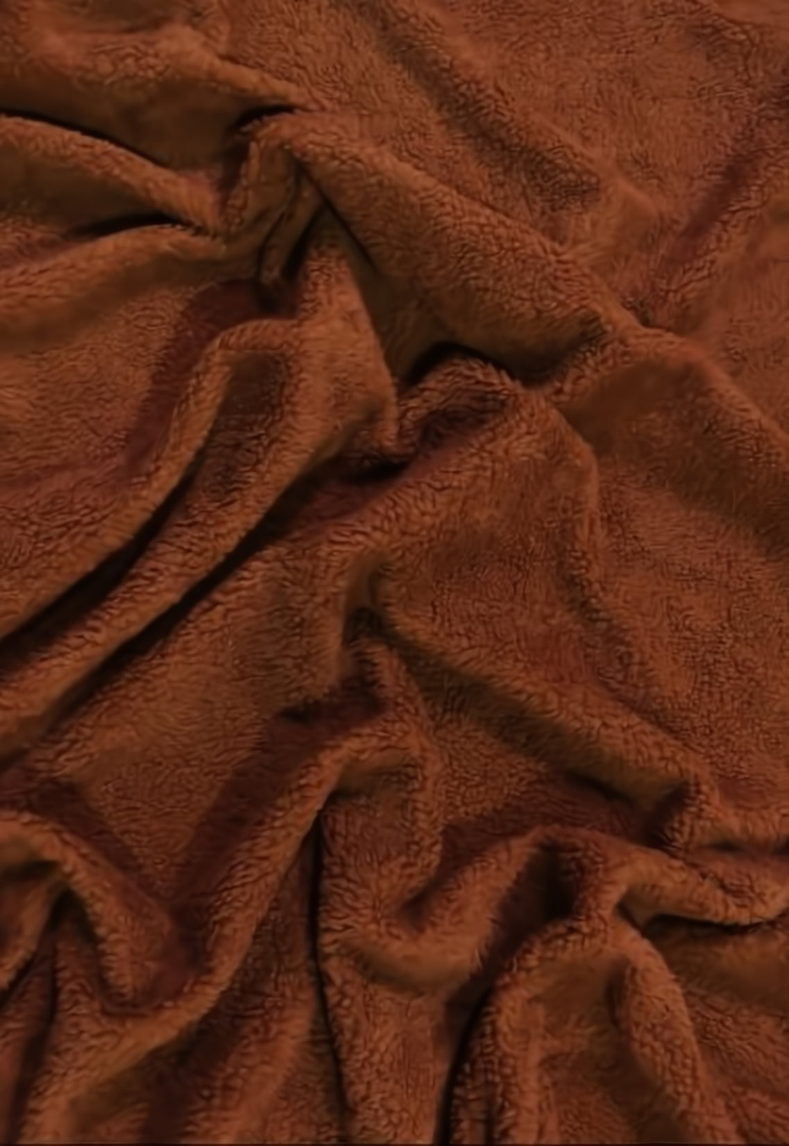 Sherpa Faux Fur Fabric Rust Sold By The Yard