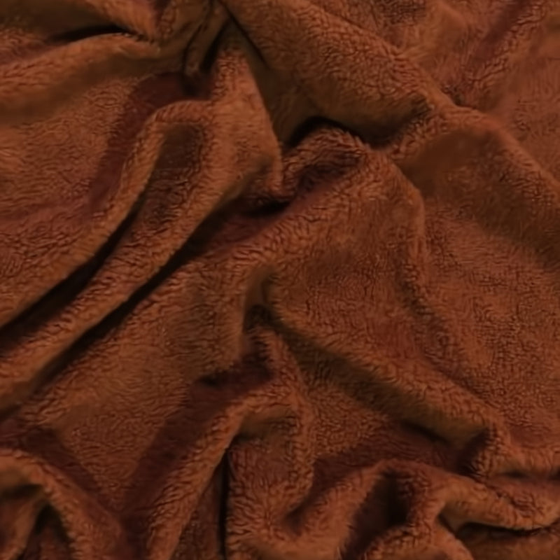 Sherpa Faux Fur Fabric Rust Sold By The Yard