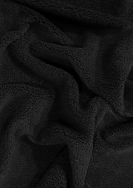 Sherpa Faux Fur Fabric Black Sold By The Yard